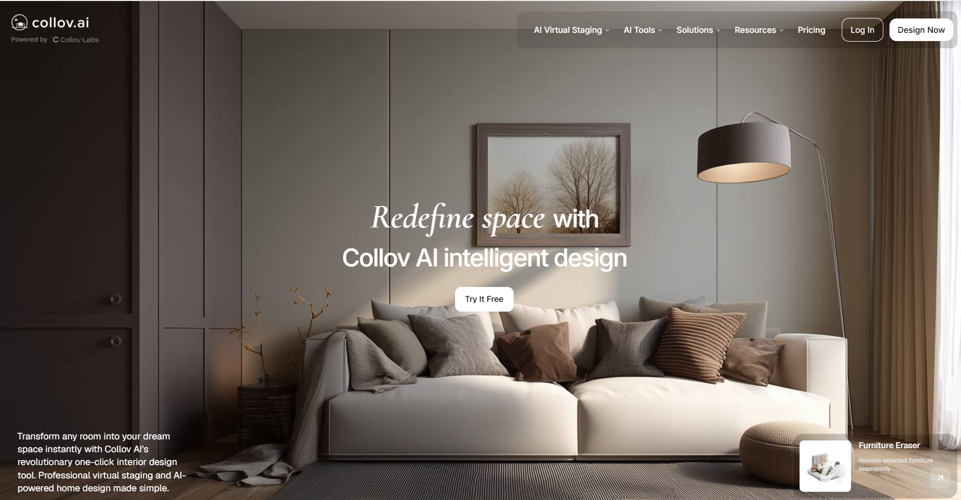 Collov AI virtual staging and twilight editing mockup