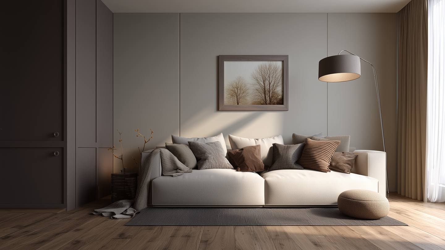 Virtually staged room using Collov AI modern furniture and styling