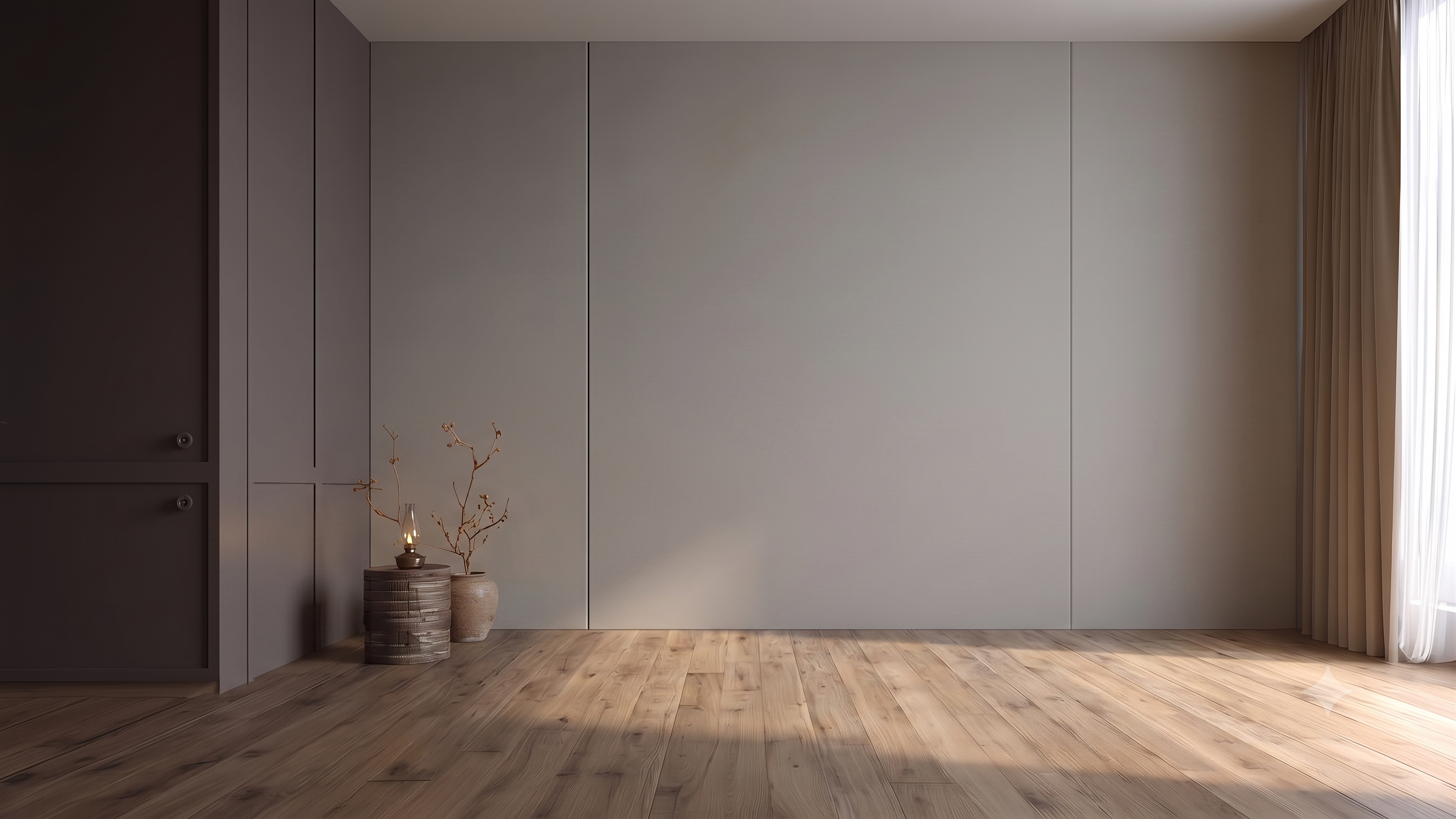 Empty real estate room before Collov AI staging